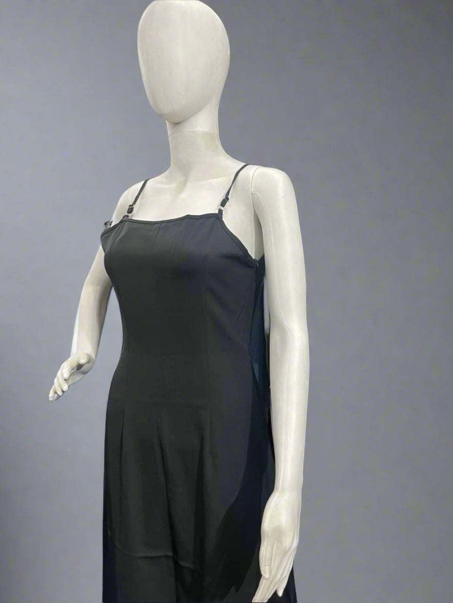 Girls wear Classic Black Spaghetti Strap Dress – Elegant & Timeless