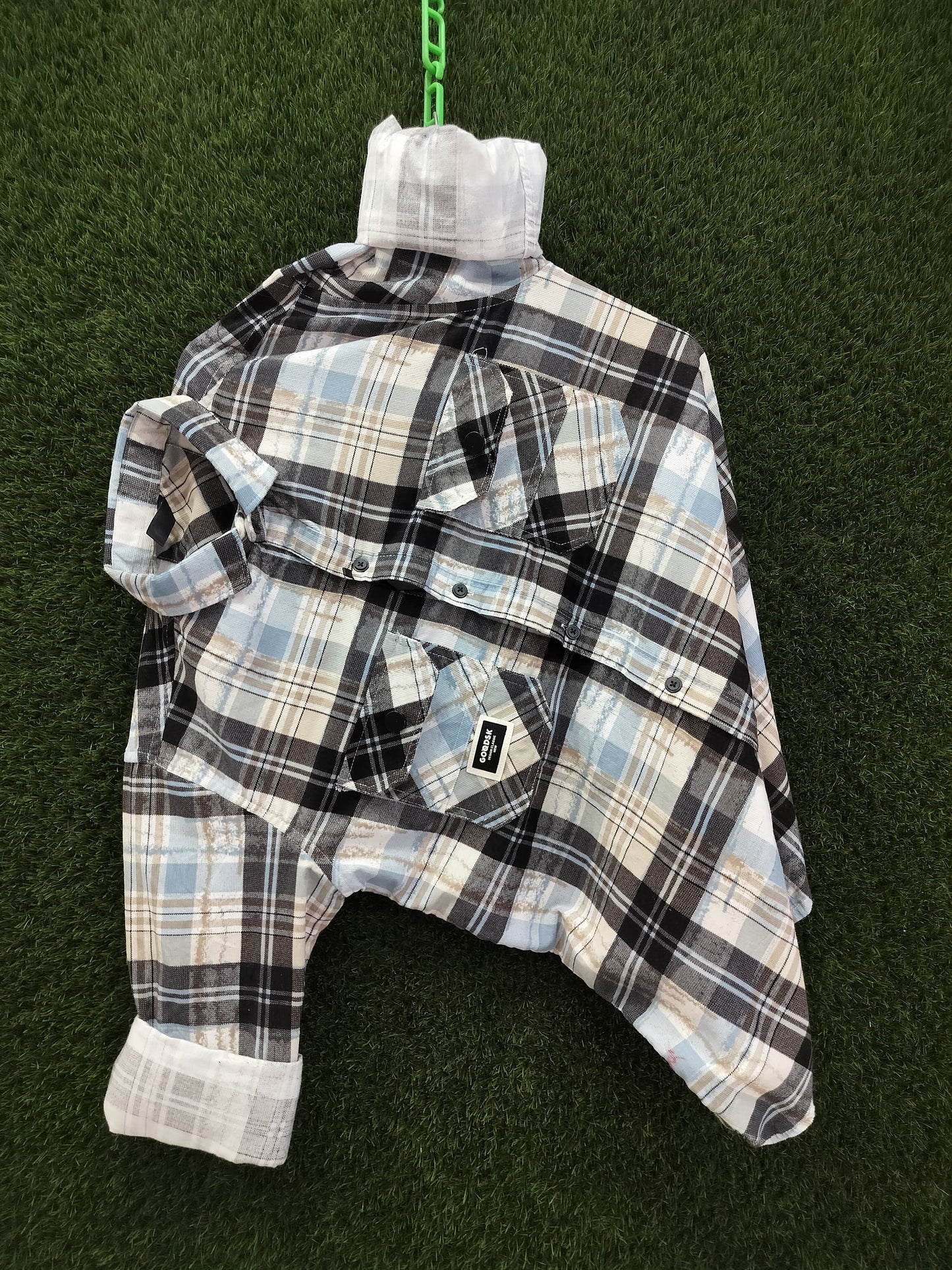 Men’s Black & Blue Checked Cotton Shirt – Casual Flannel Style