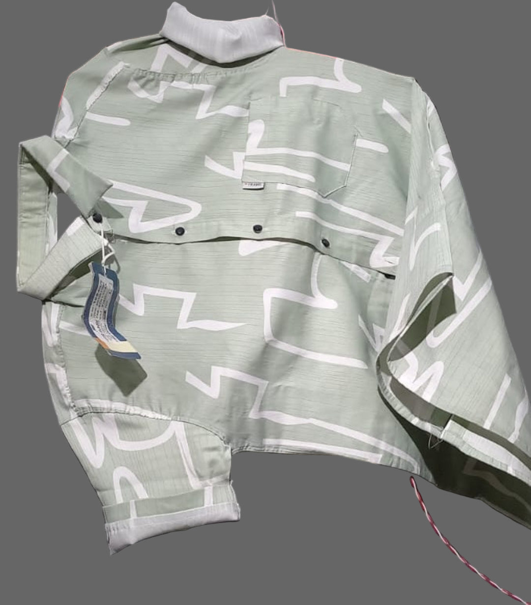Mens wear Mint Green Abstract Print Shirt – Bold & Contemporary Style