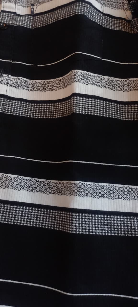 Black & White Striped Long Sleeve Shirt – Regular Fit Casual Wear