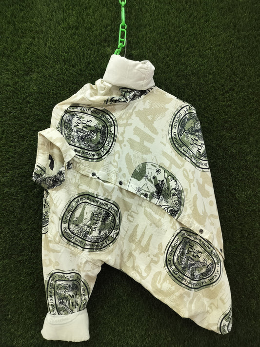 Men’s White Printed Shirt – Vintage Graphic Design
