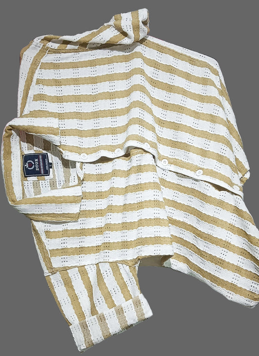 Mens wear Half Sleeve Striped Shirt – Yellow & White / Pink & White Combo