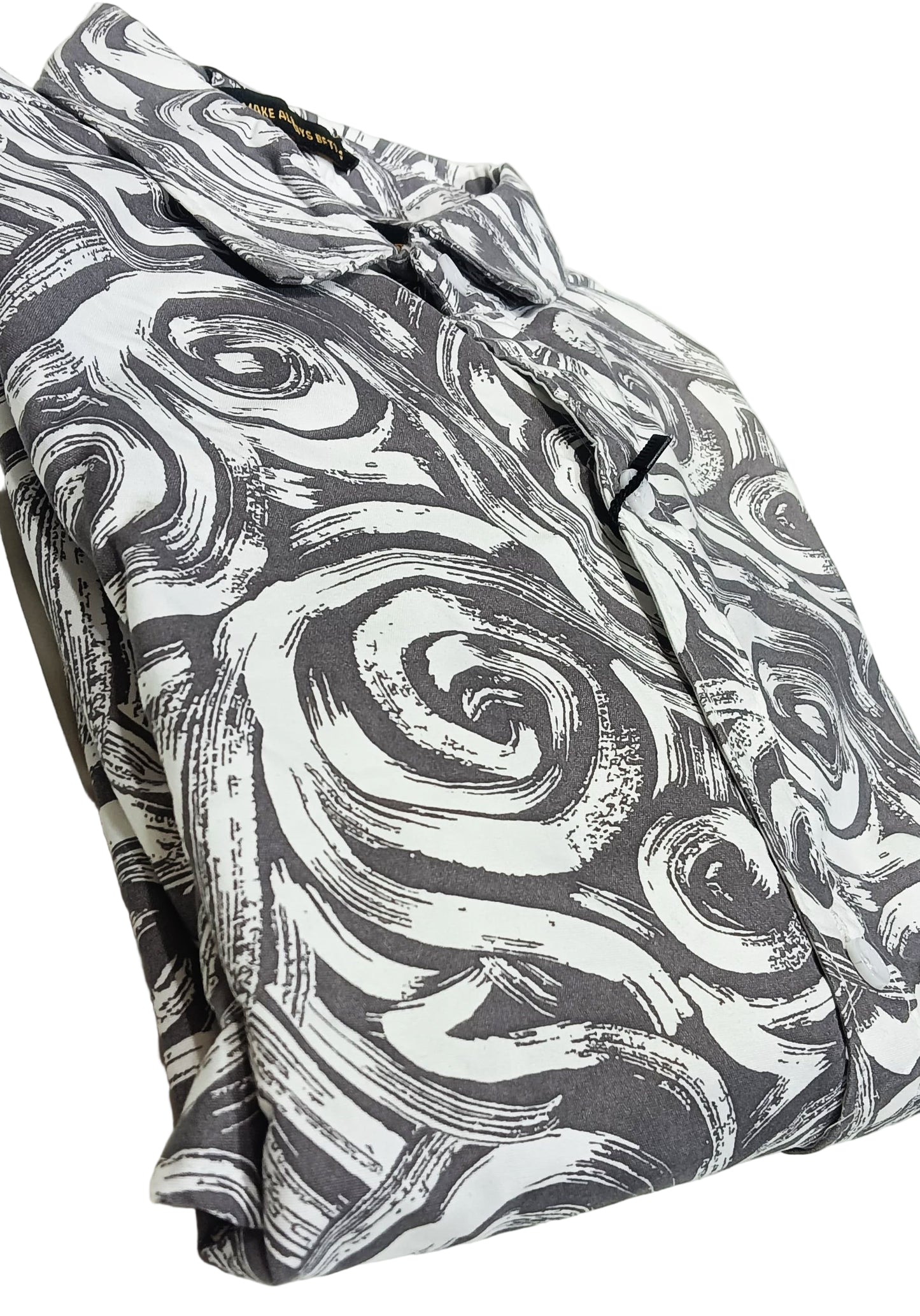 Mens wear Black & White Abstract Swirl Shirt – Bold Artistic wear