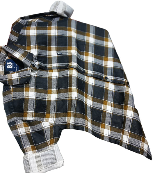 Mens wear Brown & Black Checkered Shirt – Classic Casual Style