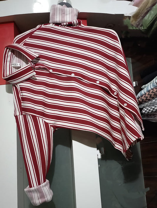 Mens wear Red & White Striped Lycra T-Shirt  p1